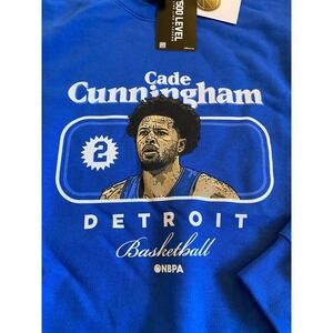 500 LEVEL Cade Cunningham Detroit Basketball Royal Blue Sweatshirt Mens Medium